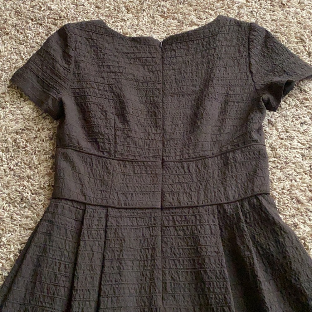 Talbots Petites chocolate textured cap sleeve dress - Picture 6 of 10